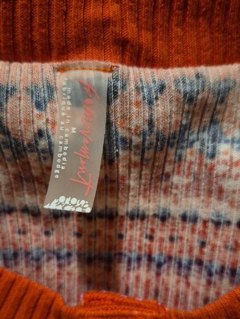 Free People Orange & Pink Patterned Button-Front Cardigan - Picture 2 of 2